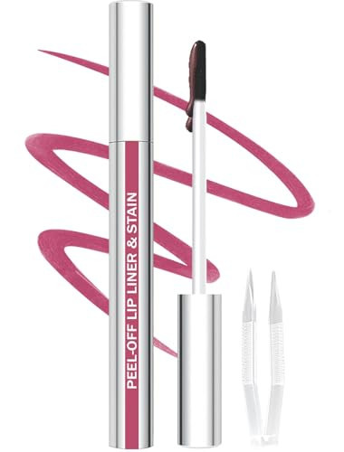 Lip Liner Stain Peel Off with Tweezer, Long Lasting Matte Lip Lipstick Tint Tattoo, Highly Pigmented Color Lip Liners Makeup, Waterproof, Transfer-proof Lipstain for Women, for All Skin Types, Mauve | Amazon (US)