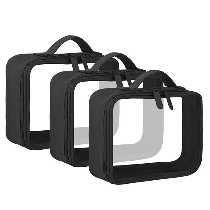 TSA Approved Toiletry Bag With Handle Strap, ANRUI Clear Travel Liquids Toiletries & Cosmetics Or... | Amazon (US)