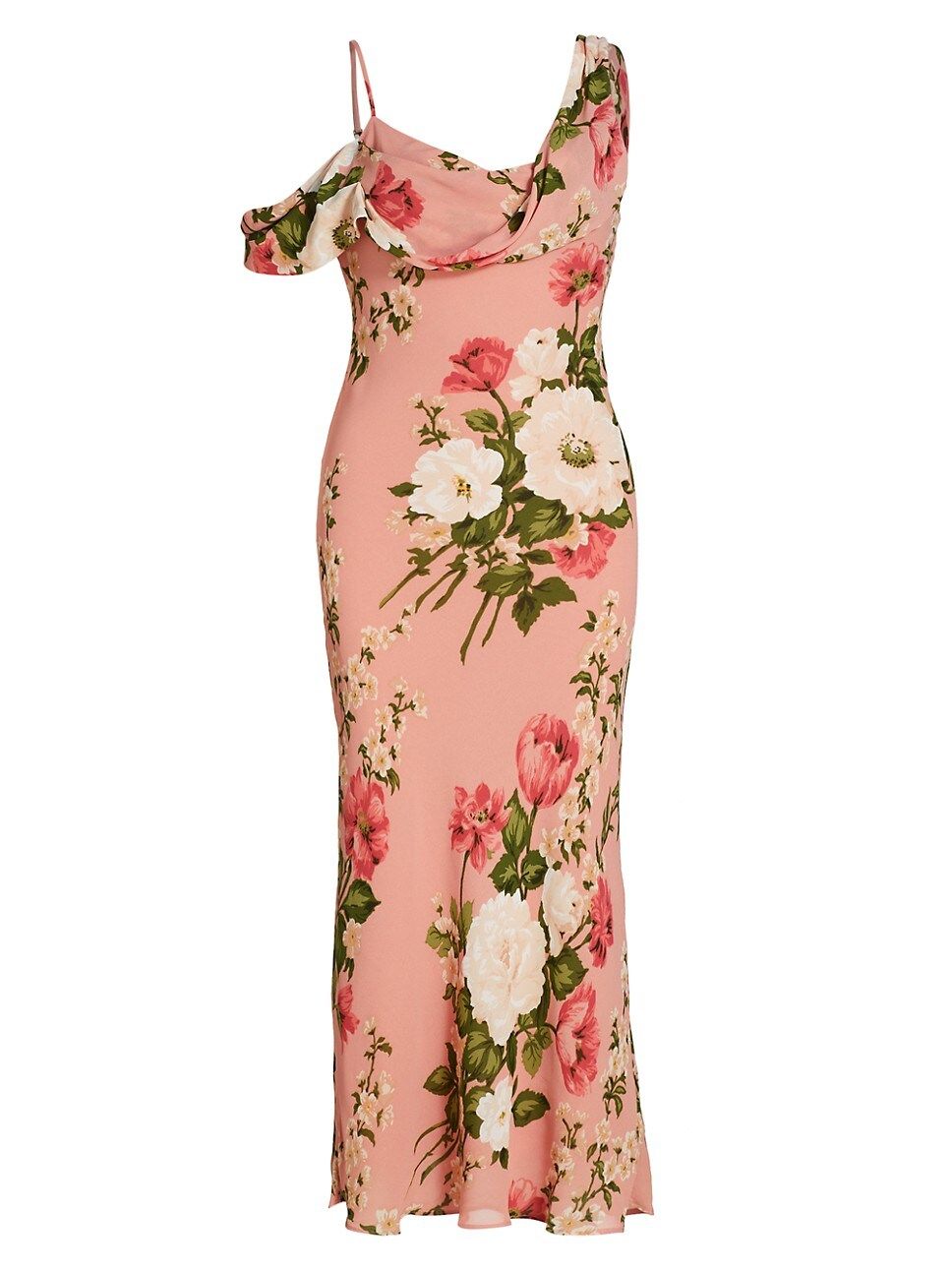 Reya Draped Floral Midi-Dress | Saks Fifth Avenue