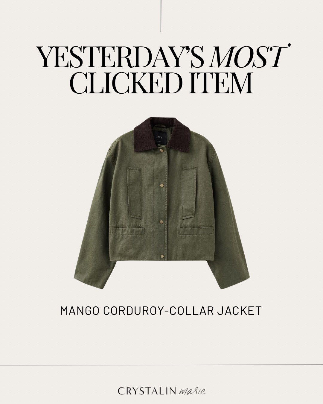 Cropped boxy barn jacket - love this shape and length for wide leg or barrel jeans.  I liked the roominess of the small
