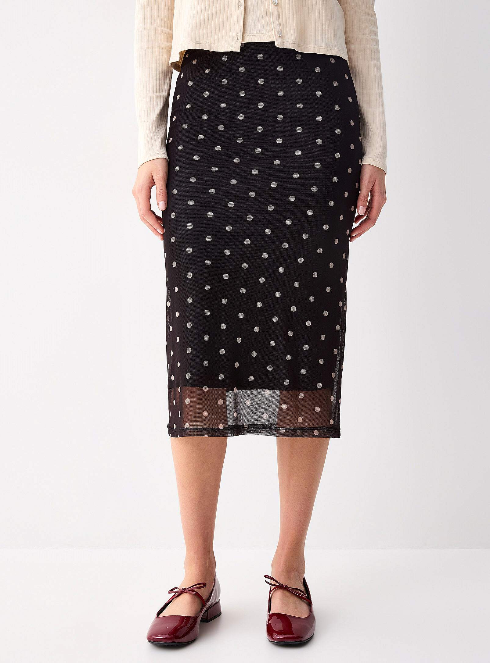 Patterned mesh midi skirt
        
        

		

        
    
        
    
	    
		    
		     ... | Simons