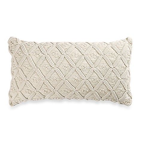 Wamsutta® Vintage Washed Linen Macramé Oblong Throw Pillow | Bed Bath & Beyond