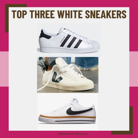 Best White Sneakers for Women! 
1-adidas 
2-vejas 
3-nike

Travel shoes, best white tennis shoes, in style shoes, travel sneakers, Vejas shoes, adidas shoes, women’s shoes, comfortable sneakers 

#LTKMostLoved #LTKshoecrush #LTKtravel