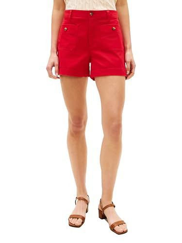 Tommy Hilfiger Women's Twill Patch Pocket 3.5" Shorts,Primary RED 18 | Amazon (US)