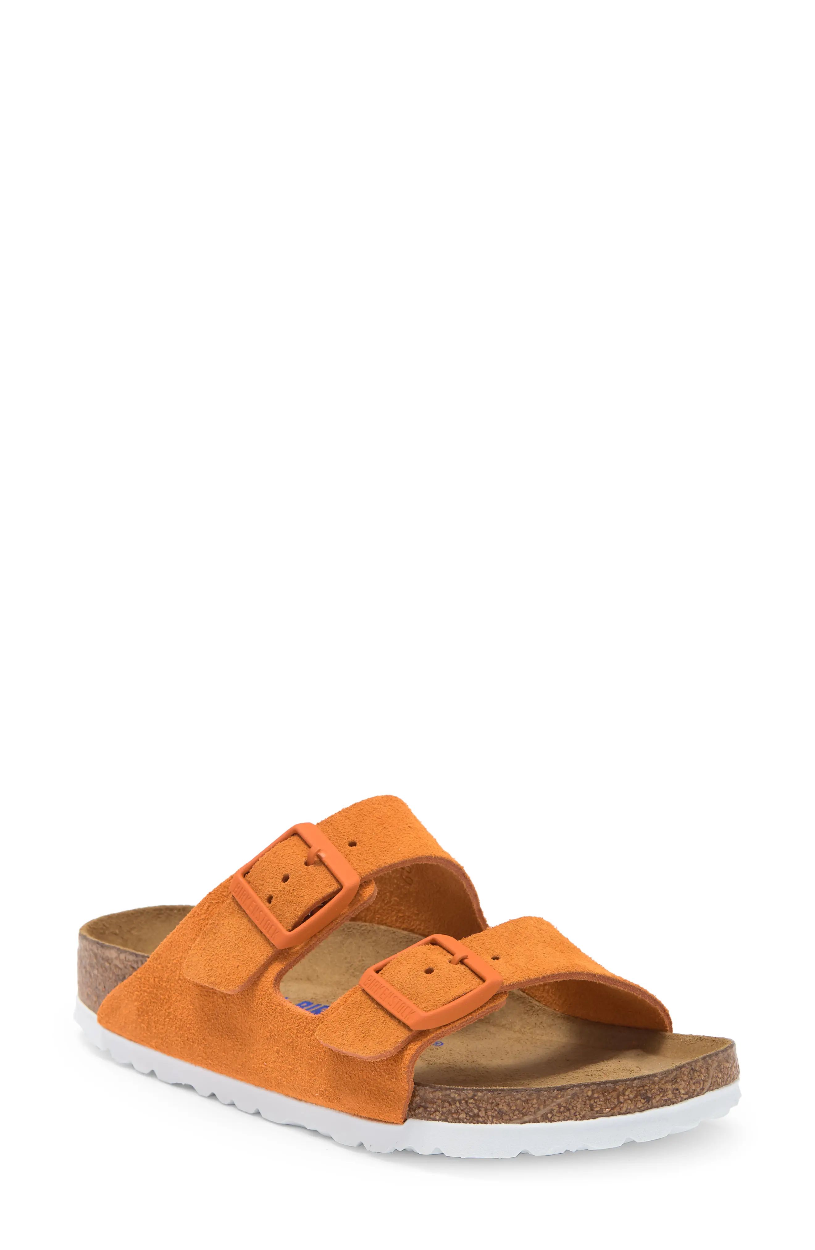 Birkenstock Arizona Soft Slide Sandal in Russet Orange Suede at Nordstrom, Size 5-5.5Us | Nordstrom