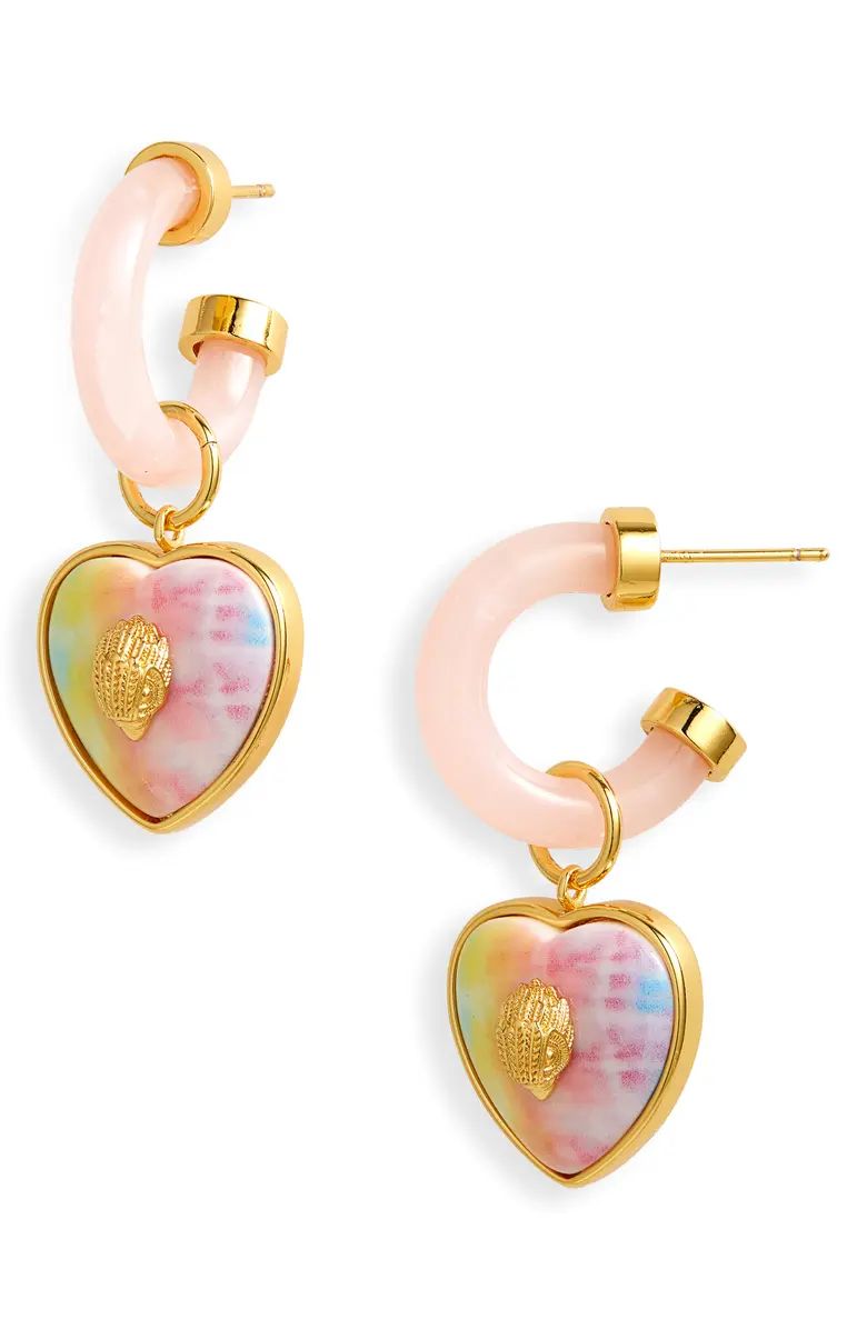 Tie Dye Heart Charm Huggie Hoop Earrings | Nordstrom