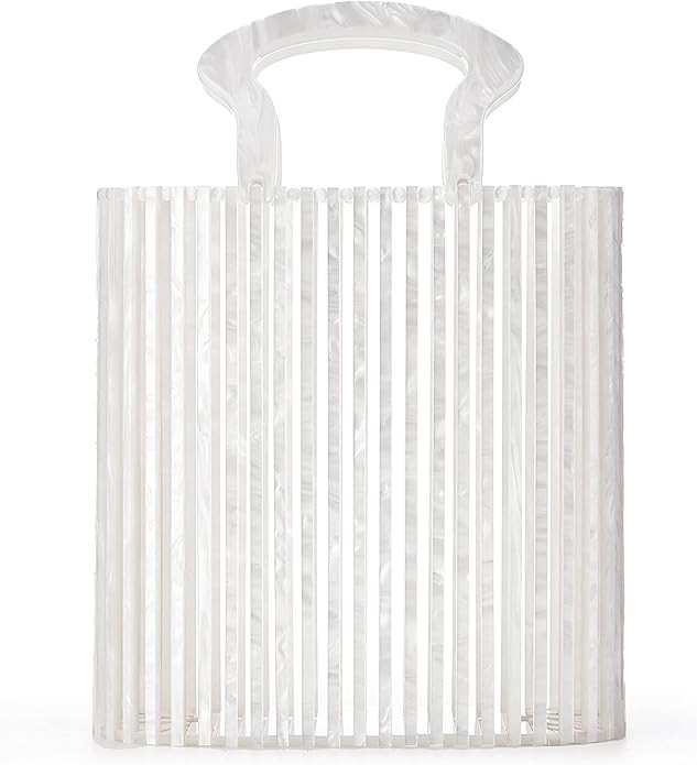 Women Acrylic Handbag Clutch Beach Bag Handmade Tote Ark Bag Top Handle Bags Fashion Party Clutch... | Amazon (US)