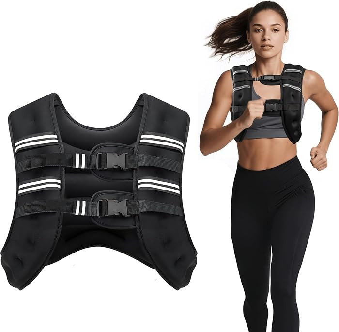 Weighted Vest, 6lb/8lb/12lb/16lb/20lb/30lb for Men, Women with Reflective Stripe, Weight Vests Ad... | Amazon (US)