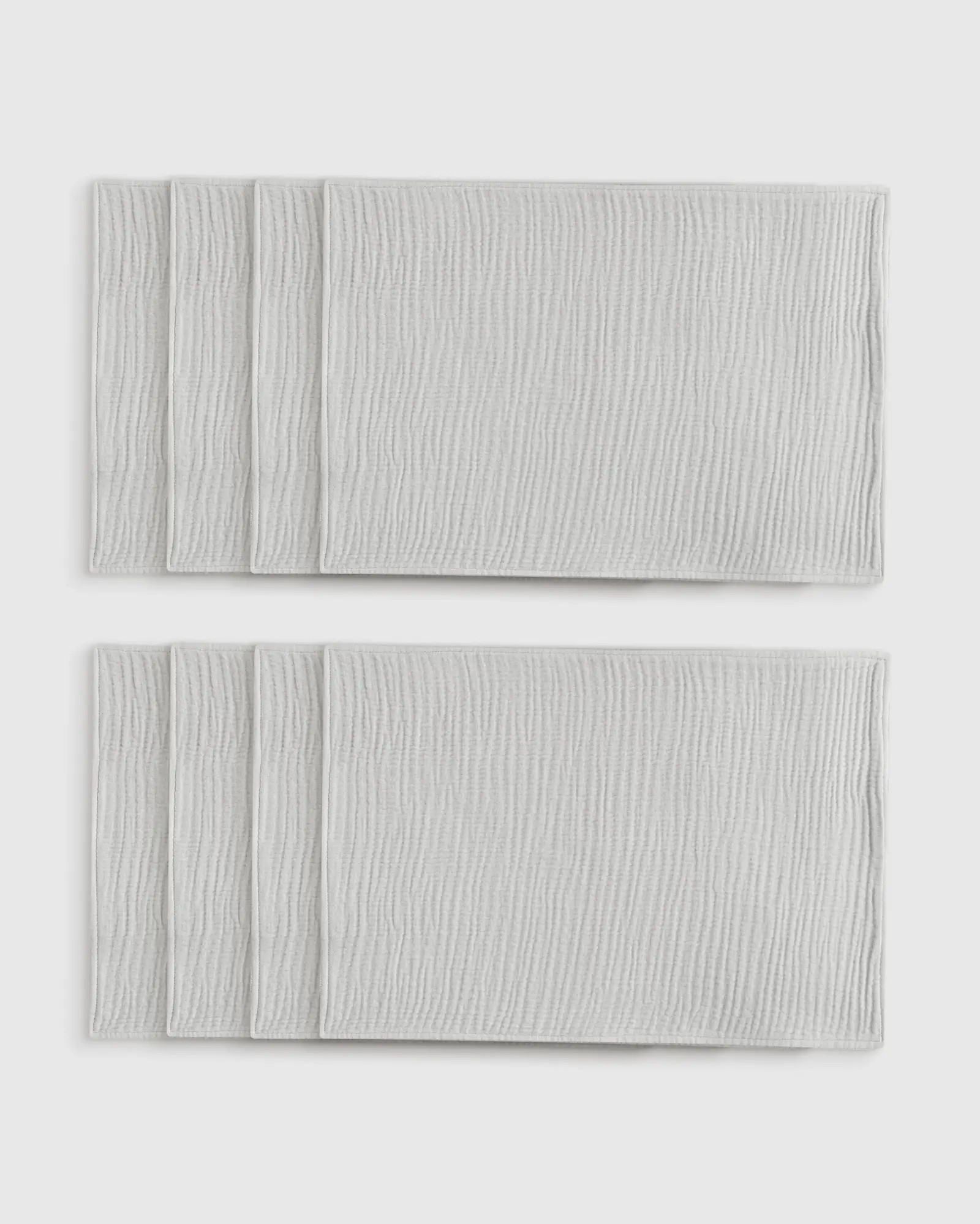 Organic Airy Gauze Placemats (Set of 8) in Light Grey | Quince