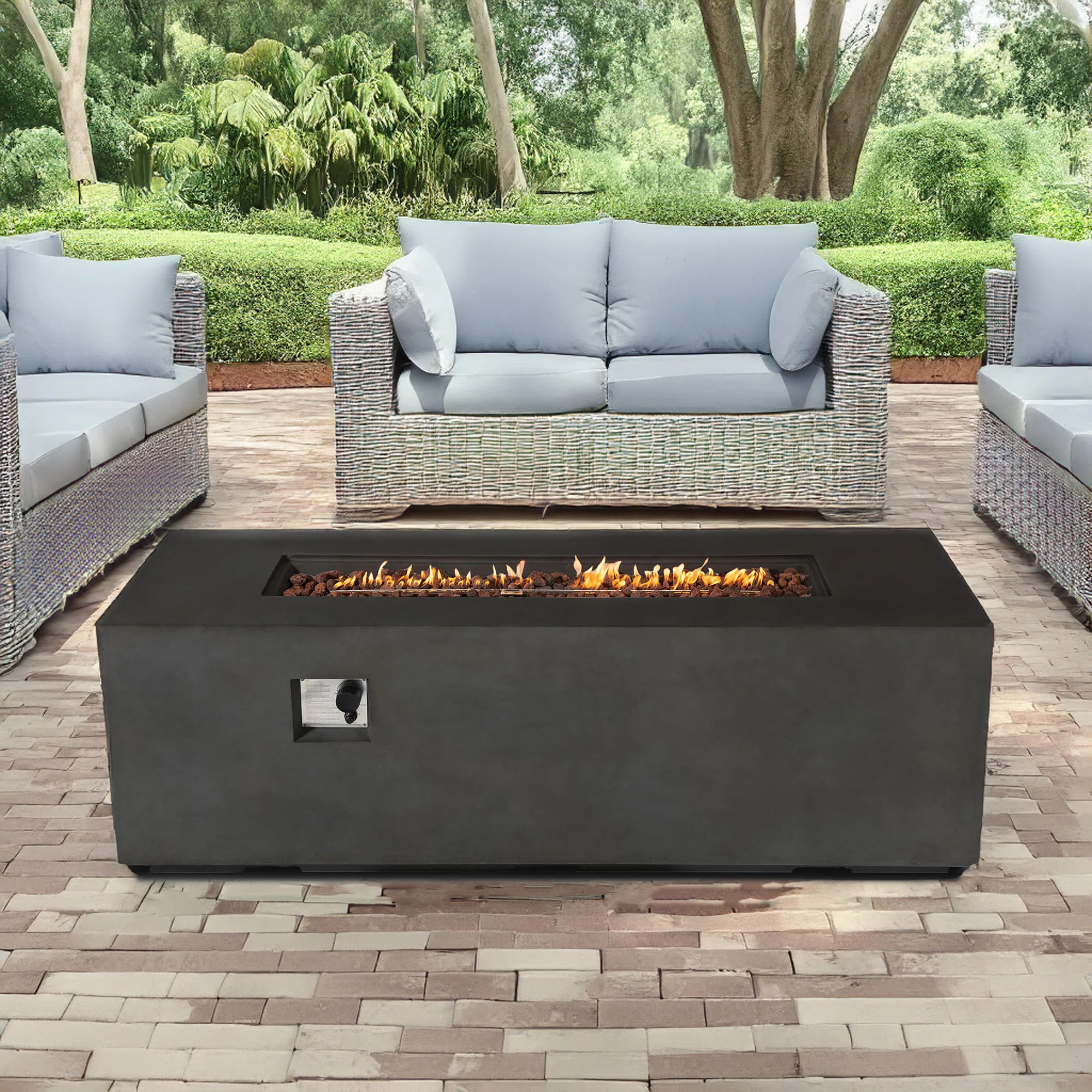 70" Concrete Large Fire Pit Table with Lid | Wayfair North America