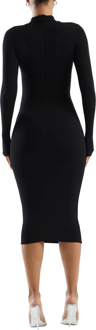 The Mock Neck Long Sleeve Body-Con Midi Dress | Nordstrom