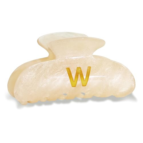 Acrylic Letter Hair Clips for Women - Monogram Hair Claw Alphabet Large Hair Clip, Fashion Glitter Claw Clips Elegant And Durable Hair Accessory, Letter W | Amazon (US)