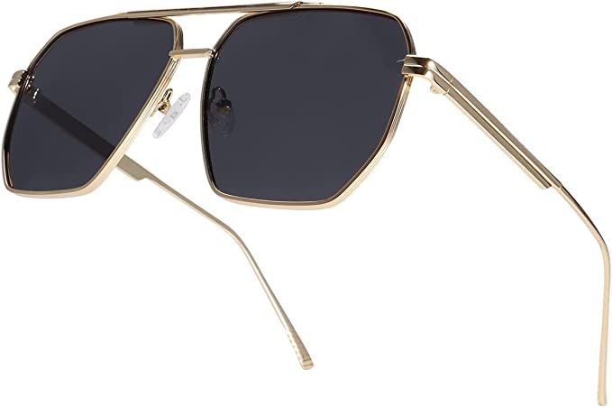 Dollger Oversized Square Sunglasses for Women Men Polarized Aviator Shades Retro Large Sun Glasse... | Amazon (US)