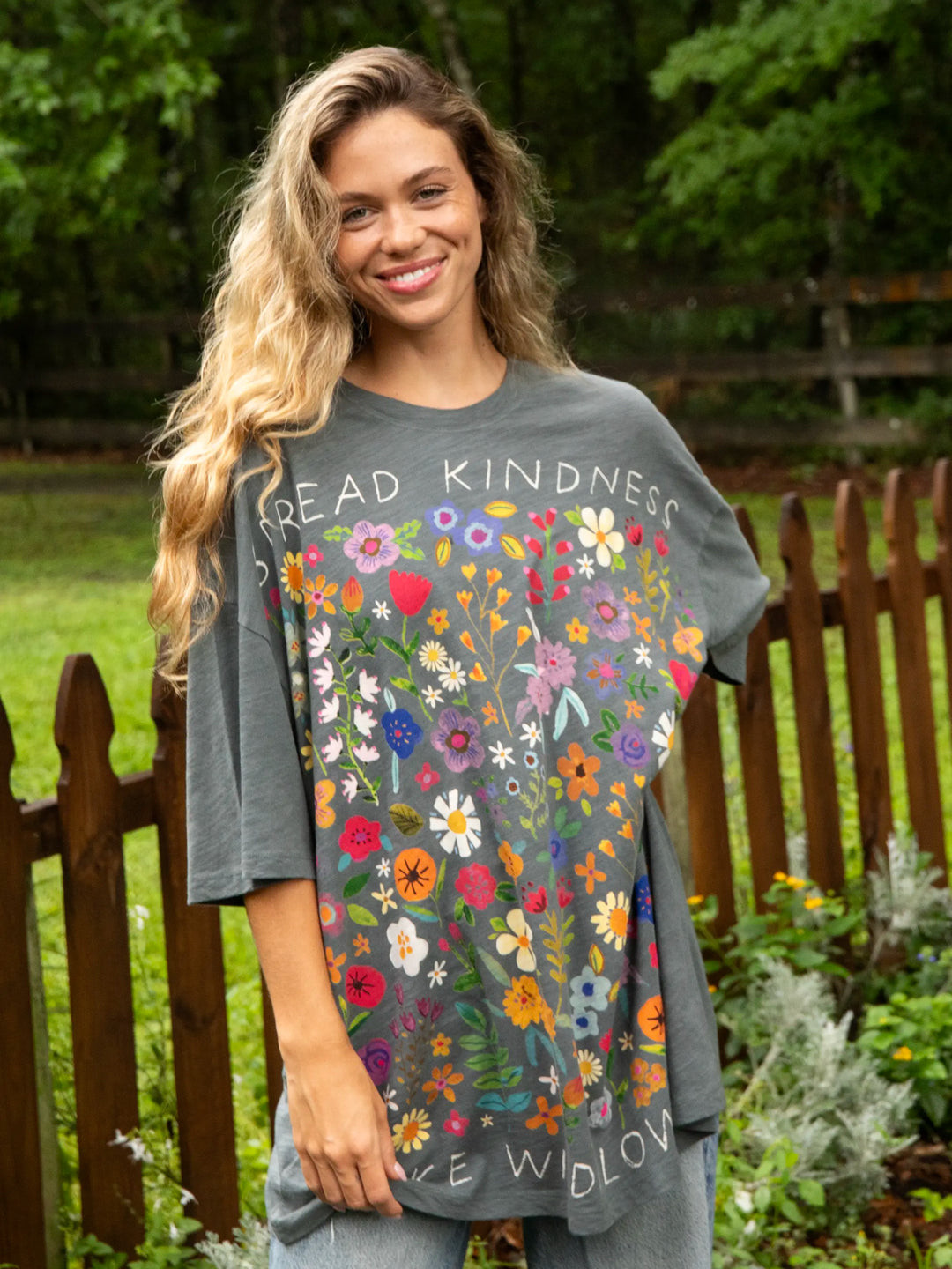 One Size Cotton Easy Tee - Spread Kindness Charcoal | Natural Life