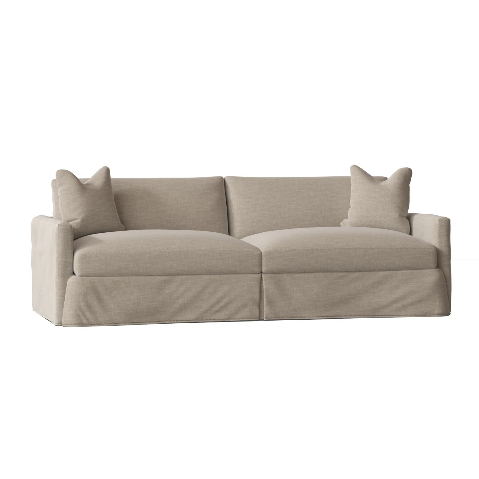 Kian 94" Square Arm Slipcovered Sofa with Reversible Cushions | Wayfair Professional