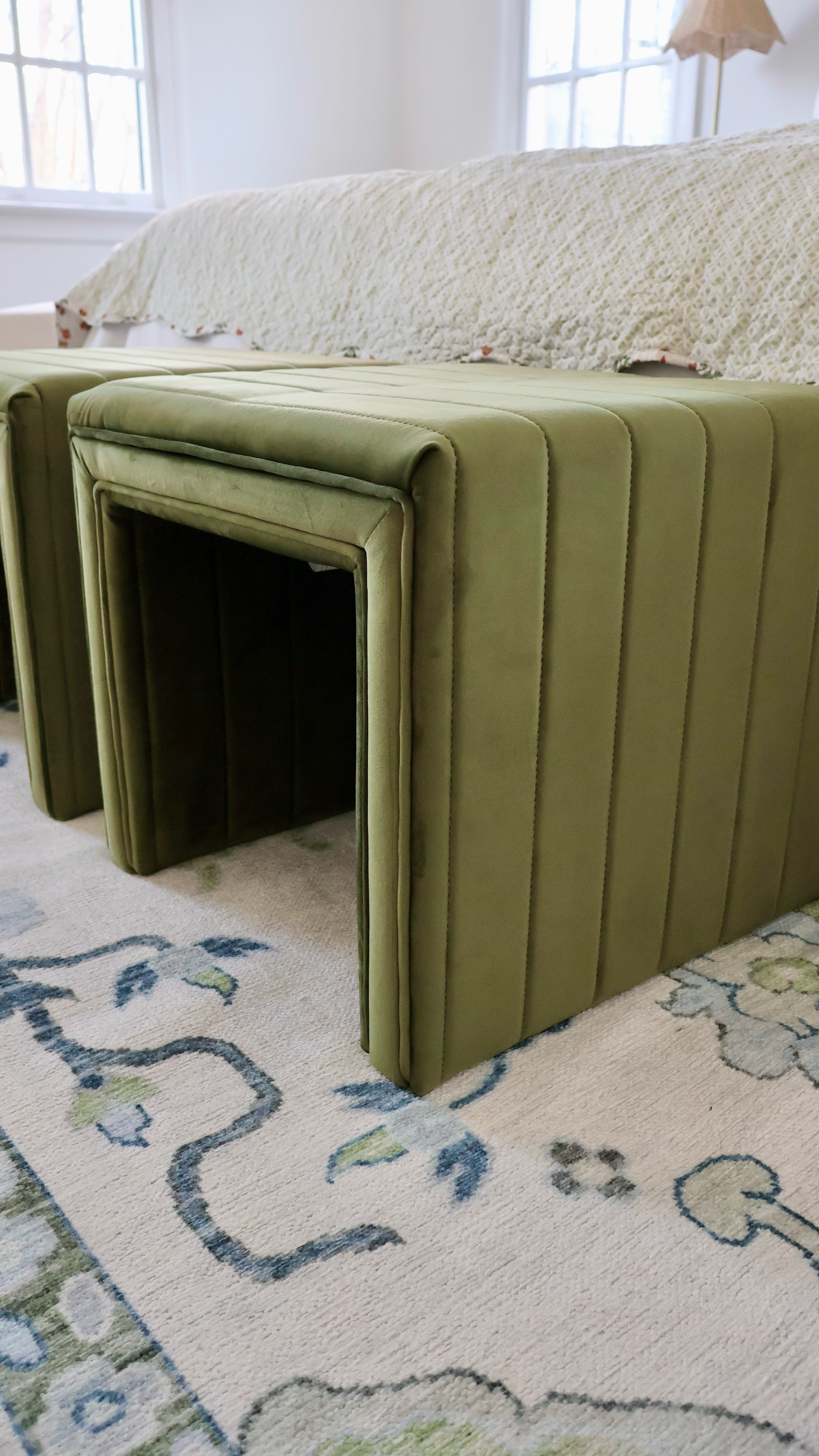 You will not believe the price of this green ottoman! It looks and feels way more expensive. 

Bonus points? No assembly required! 

#LTKFindsUnder100 #LTKWatchNow #LTKHome