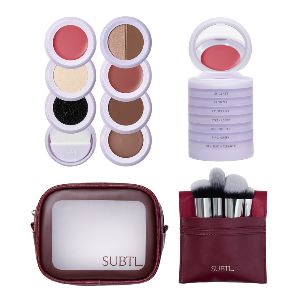 SUBTL. Beauty 7-in-1 Full Face Makeup Stack with Brush Set and Travel Bag - 020C | Ulta