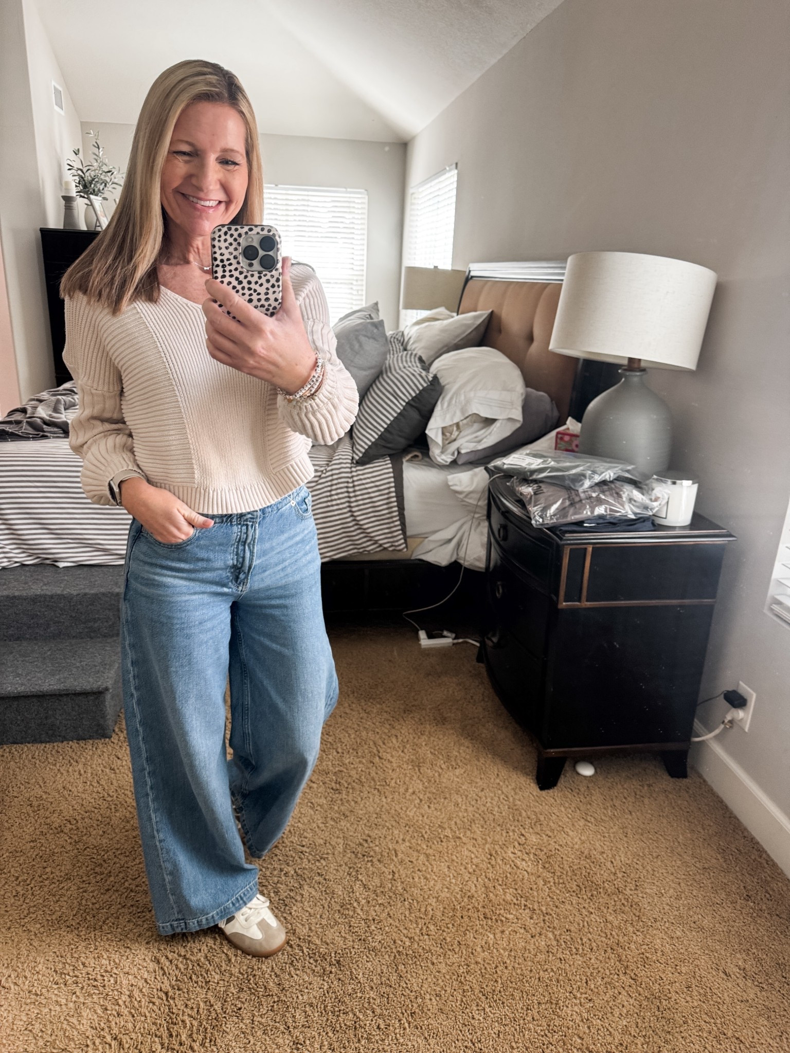 Sunday casual outfit of the day for church and a Target run. My mid rise baggy jeans from Gap are so comfortable and on sale right now. 

#LTKootd #LTKOver40 #LTKSaleAlert