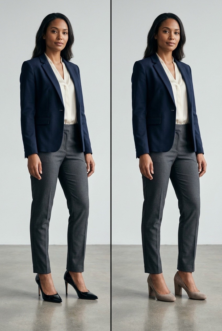 This Heel or That Heel: Not every heel gives the same message. One can read sharper, cleaner, and more executive, while another feels softer, trendier, or more casual. The difference usually comes down to toe shape, heel shape, height, and how streamlined the design feels with the outfit. 

Shop my picks for heels that make workwear look more polished from the ground up.

#LTKWorkwear