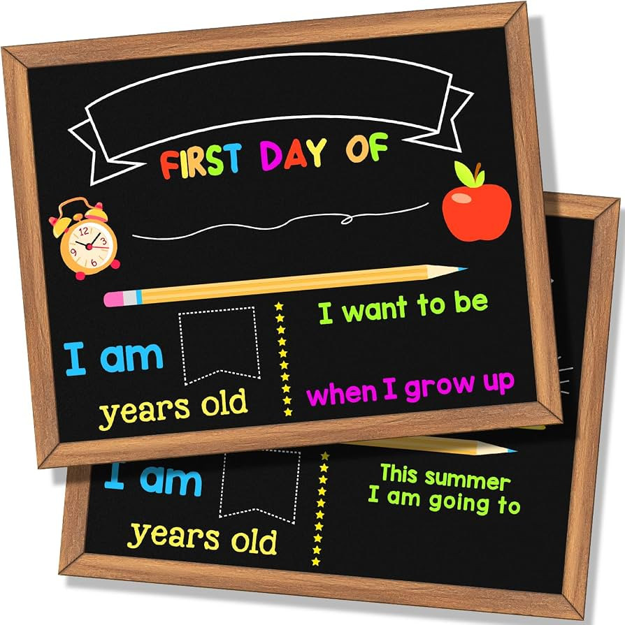 First Day of School Sign, 14 x 11" First and Last Day of School Board, Double Sided Back to Schoo... | Amazon (US)