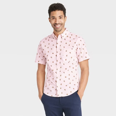 Men's Slim Fit Stretch Poplin Short Sleeve Button-Down Shirt - Goodfellow & Co™ | Target