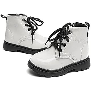 Toddler Girl Lace Up Zipper Waterproof Ankle Leather Boots | Amazon (US)