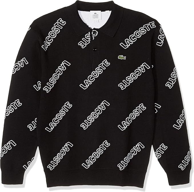 Lacoste Men's Long Sleeve Lve Printed Polo Inspired Sweater | Amazon (US)