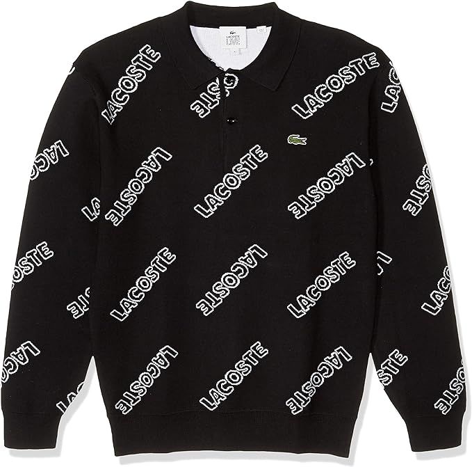 Lacoste Men's Long Sleeve Lve Printed Polo Inspired Sweater | Amazon (US)