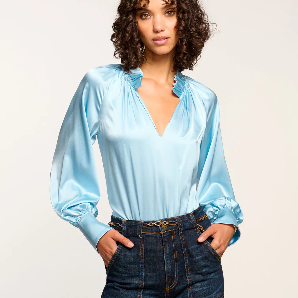 Gayle Silk Long Sleeve Blouse | Ramy Brook