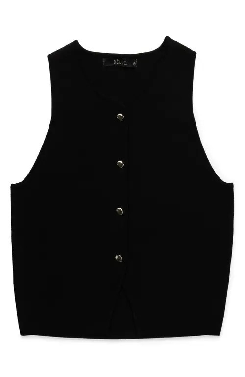 DELUC Ibiza Knit Vest in Black at Nordstrom, Size X-Small | Nordstrom
