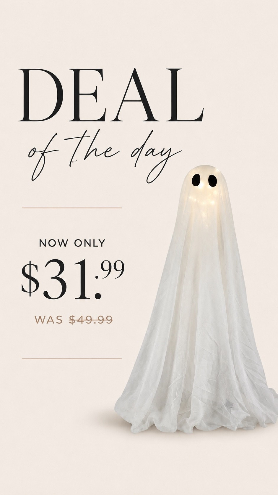 Kohl’s Halloween LED Ghost | Only $31.99

This Halloween ghost is too cute! 👻 The tall size and soft LED glow make it such a fun statement for a porch, entryway, or yard. Originally $49.99 and now only $31.99 with code TAKE20 at checkout. Such a good deal for Halloween decor!

#LTKSeasonal #LTKSaleAlert #LTKHome
