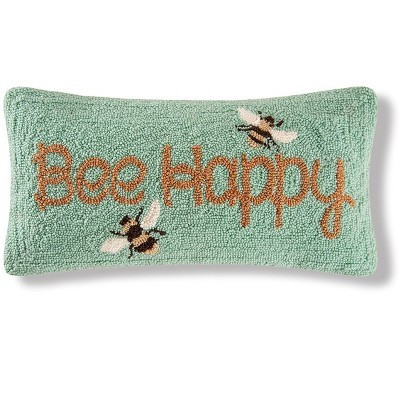 C&F Home Spring "Bee Happy" Bumble Bee Garden Hooked Mini Accent Pillow, 10" x 20" | Target