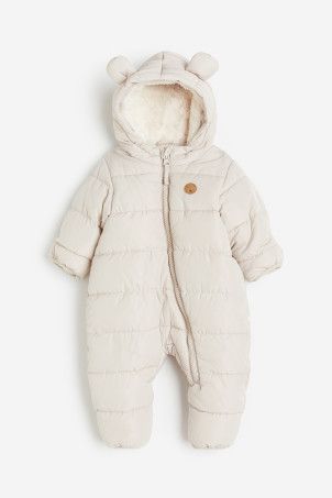 Padded Baby Bunting - Light taupe - Kids | H&M US | H&M (US + CA)