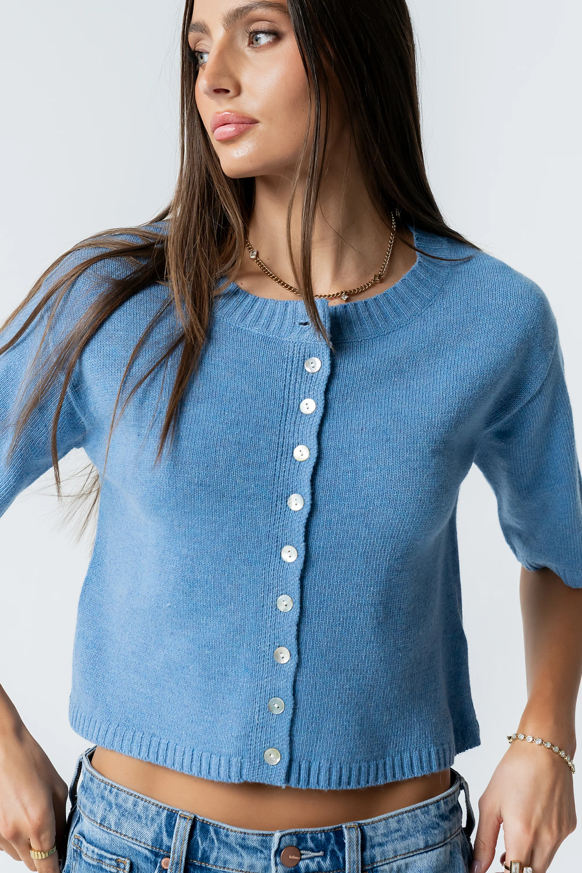 Macey Knit Sweater in Blue | Böhme US