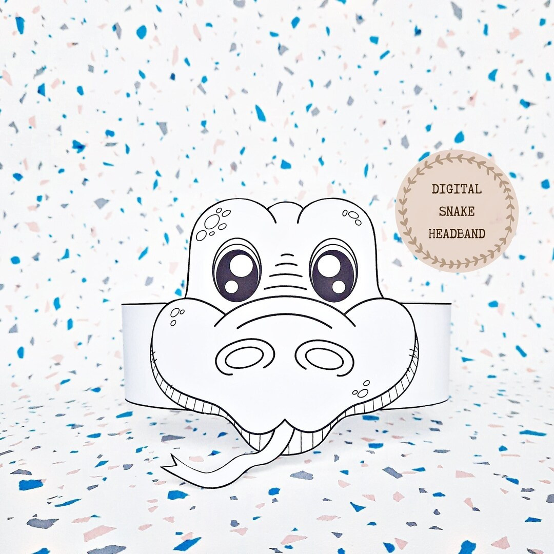 Snake Paper Coloring Crown, Animal Paper Hat for Kids, Instant Download Paper Crown Animals, Digi... | Etsy (CAD)