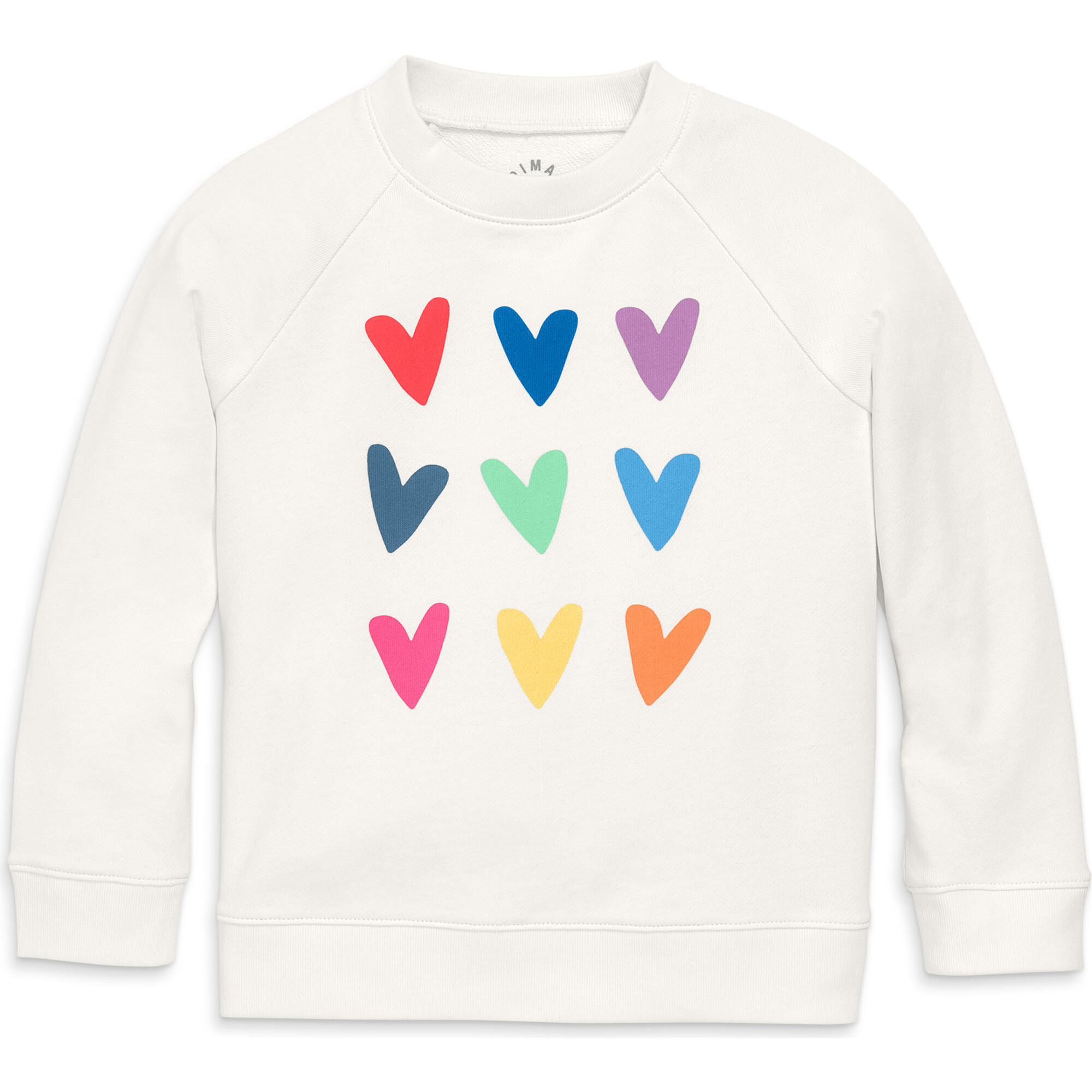 Kids Rainbow Heart Sweatshirt, Ivory Stacked Hearts | Maisonette