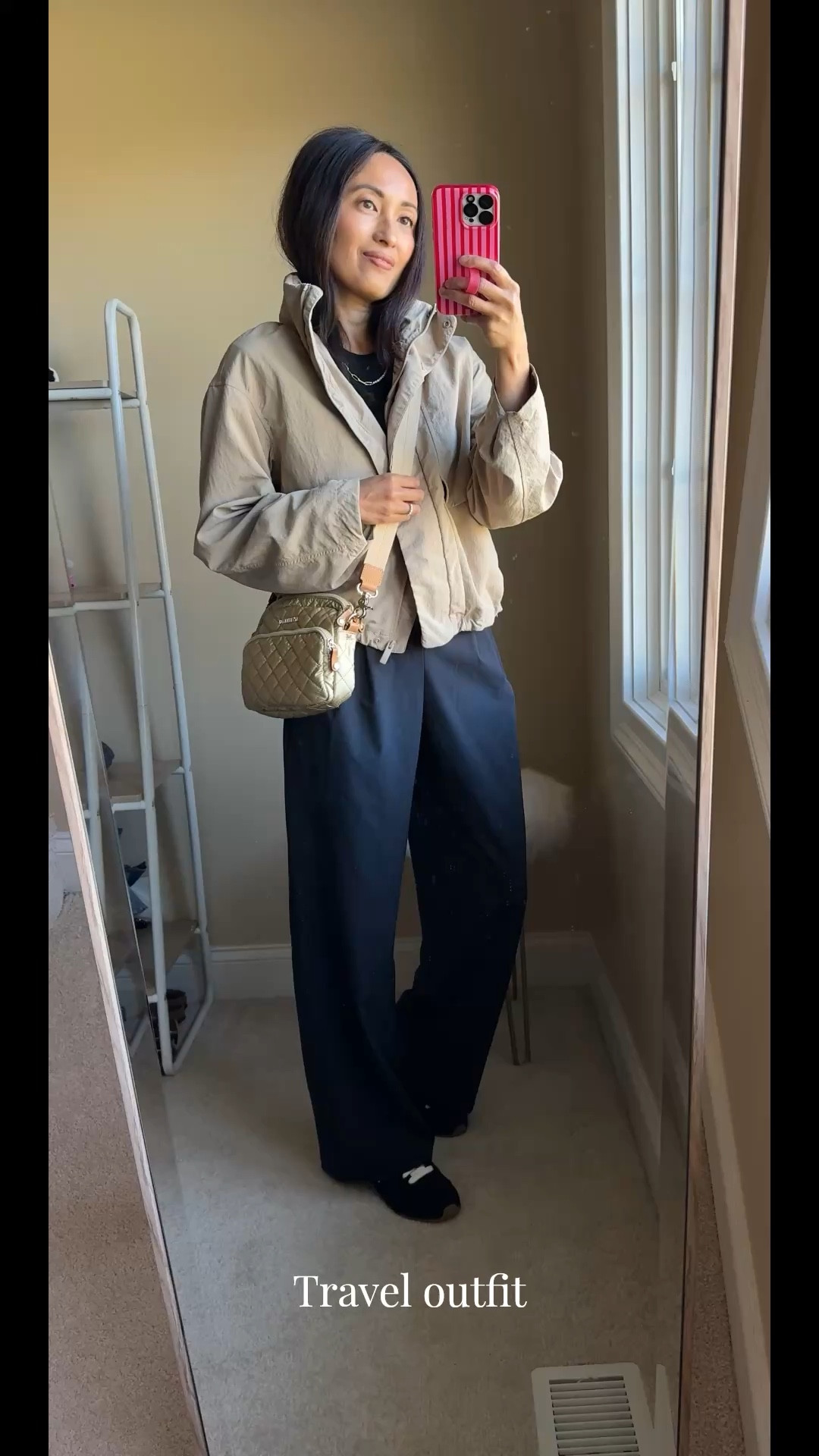 My go-to travel style for Spring & Summer. 
- A loose enough top that doesn’t look like activewear. 
- Athleisure pants that look like trousers. 
- Either slim profile or active sneakers. (I tend to wear my active sneakers because it saves room in my luggage.)
- Jacket that is stylish enough for regular outfits, plus functional for unpredictable weather. I love this style and wore it on the airplane (comfy enough to sleep in) as well as for morning walks on vacation. 
- Trusty crossbody bag. My favorite camera bag style. 
- Favorite travel bag. Looks chic, lightweight, fits under airplane seat, and well thought- out organizational details. 


#LTKOver40 #LTKTravel #LTKootd