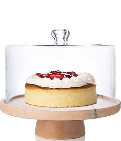 Godinger Pink Marble Footed Cake with Dome - Pink/Clear | Dillard's
