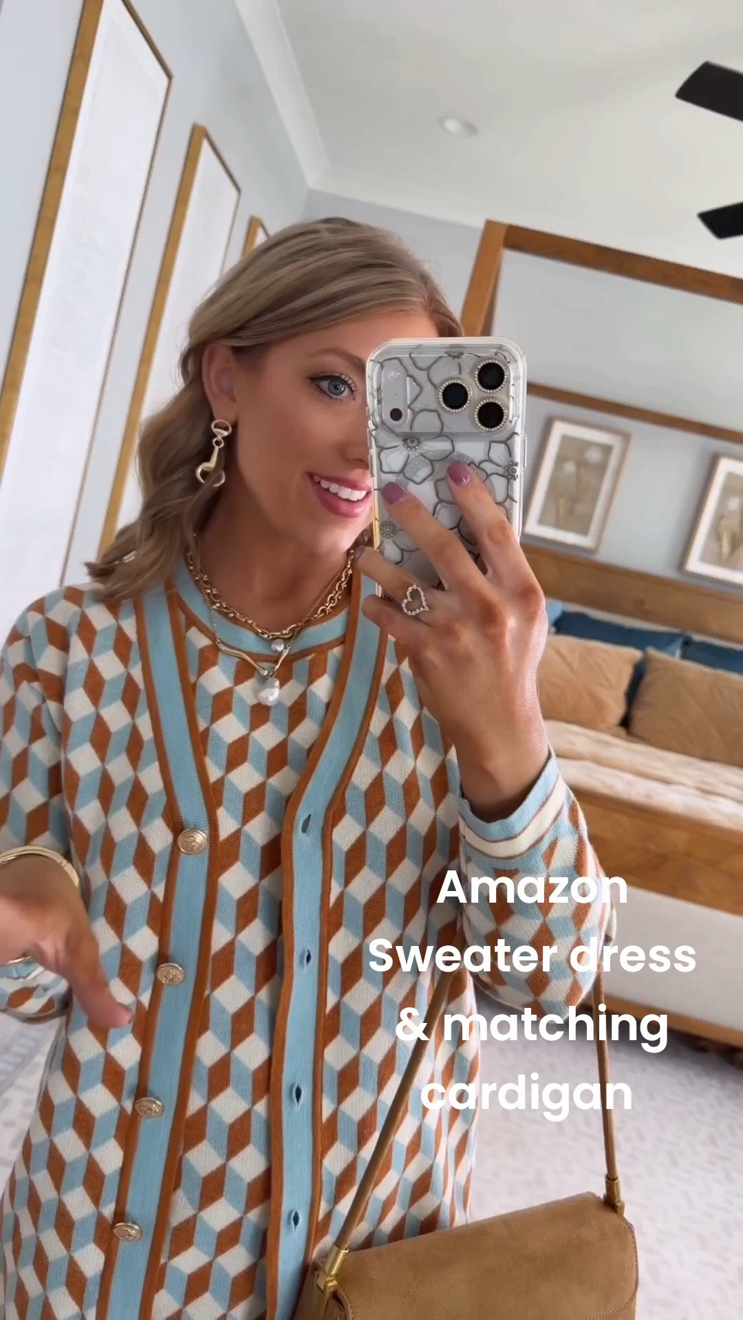 Okay this Amazon sweater dress set is SO GOOD! 🤎🩵 The geometric print, gorgeous blue and brown color combo and coordinating cardigan make it look so much more expensive than it is. Add ankle boots and you have the cutest put-together fall outfit for work, dinner, church or a fall event!

#amazonfashion #amazonfinds #amazonfashionfinds #amazondress #sweaterdress #fallfashion #falloutfitideas #affordablefashion #amazonstyle #fallstyle #womensfashion #outfitinspo #ootd

#LTKootd #LTKPetite #LTKWorkwear