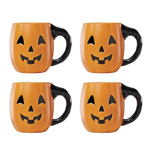 Lenox Halloween Figural Pumpkin Porcelain Mug Set for 4, 20oz | Amazon (US)