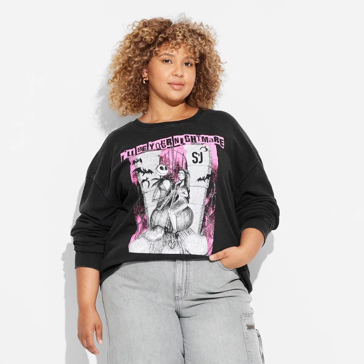 Women's Nightmare Before Christmas I'll Be Your Nightmare Graphic Sweatshirt - Black | Target