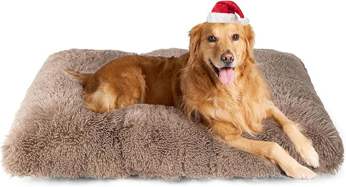 EHEYCIGA Fluffy Dog Crate Bed for Extra Large Dogs, Plush Faux Fur Crate Pad, Calming Anti Anxiet... | Amazon (US)