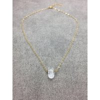Clear Quartz Crystal Necklace - Small Raw Gemstone Pendant On Adjustable Chain | Etsy (US)