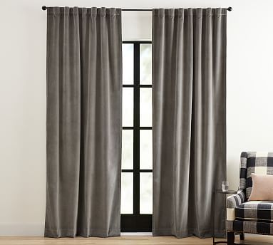 Velvet Twill Blackout Curtain | Pottery Barn (US)