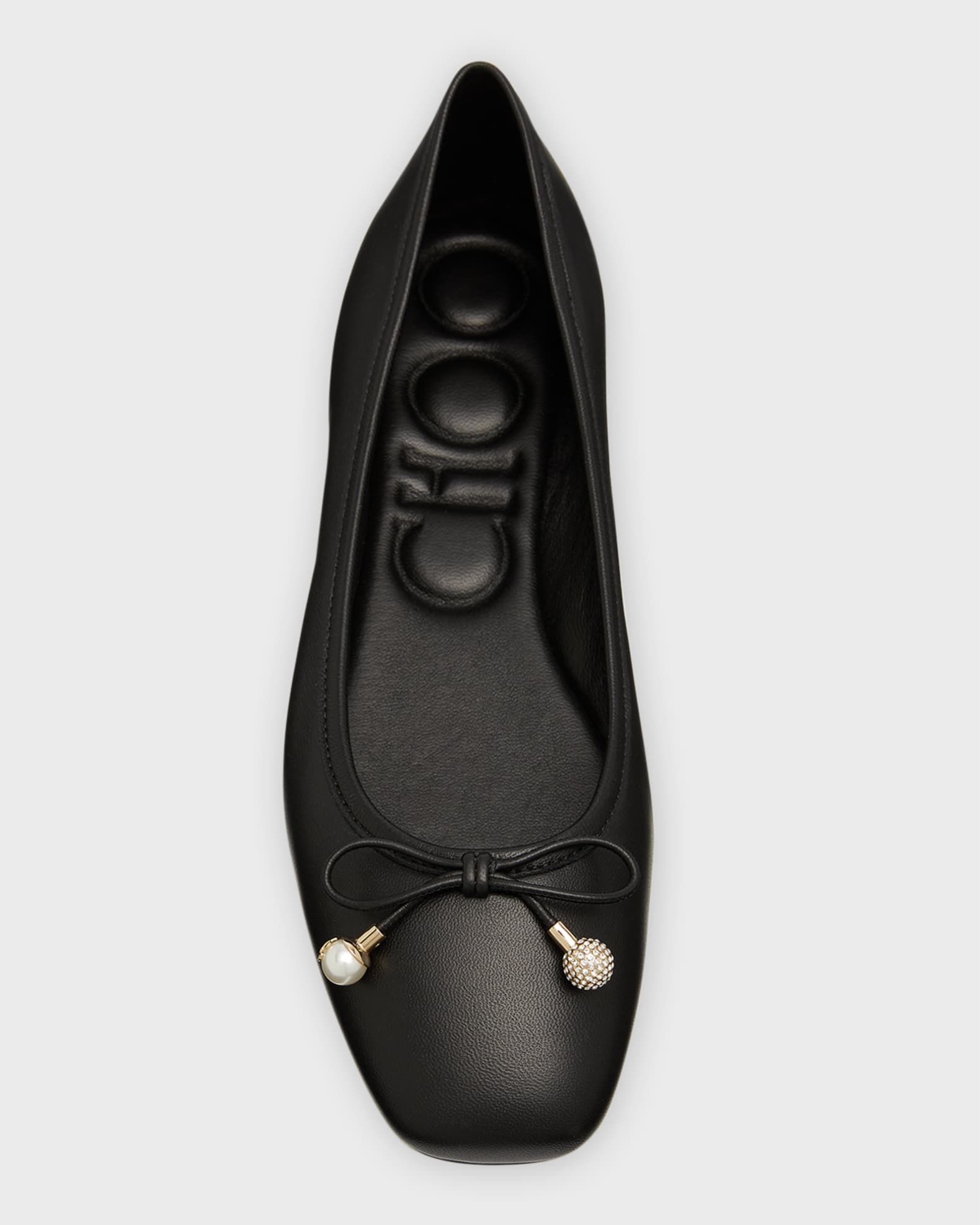 Elme Leather Bow Ballerina Flats | Neiman Marcus