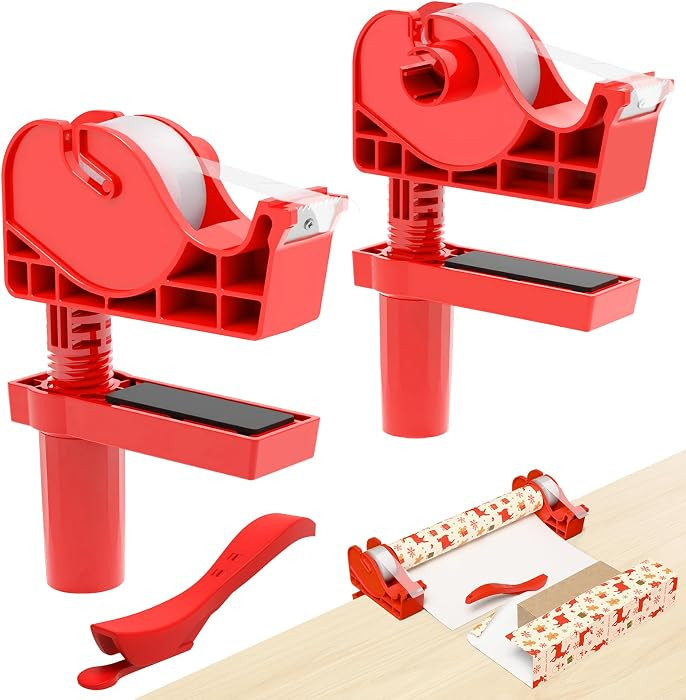 3-in-1 Tabletop Wrapping Paper Holder with Gift Wrap Cutter &Tape Dispenser | Amazon (US)