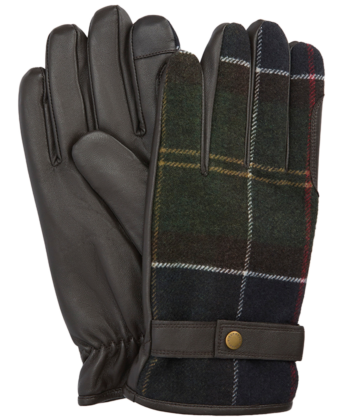 Barbour Newbrough Waterproof Leather Touchscreen Gloves - Classic Tartan | Macy's