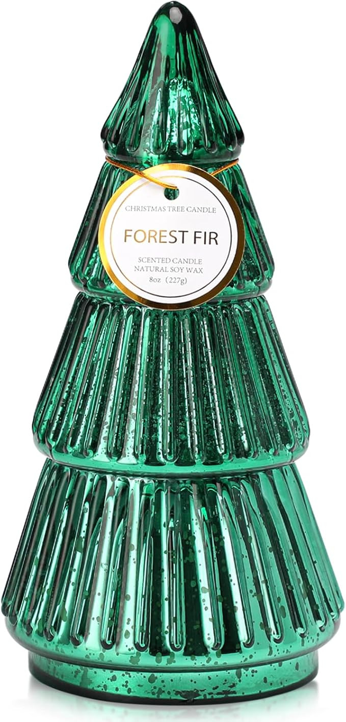 Christmas Tree Shaped Candle, Tower Shaped Mercury Xmas Tree Candles, Winter Holiday Christmas Ta... | Amazon (US)