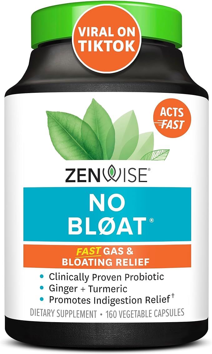Zenwise No Bloat - Probiotics, Digestive Enzymes for Bloating and Gas Relief - Ginger, Dandelion,... | Amazon (US)