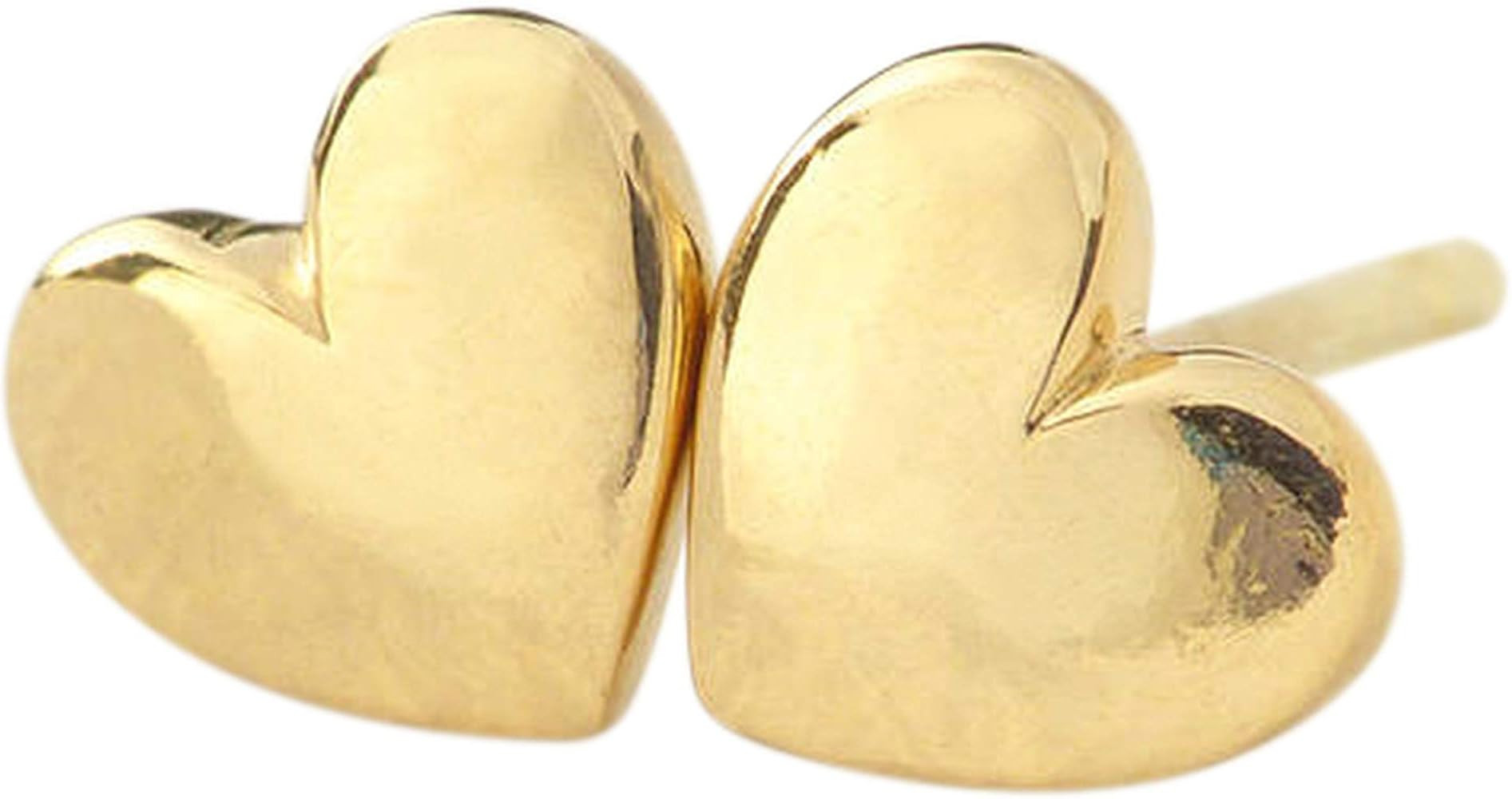 Lifetime Jewelry Heart Stud Earrings 24k Gold Plated - Safe for Sensitive Ears - Women or Men | Amazon (US)